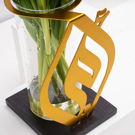 Golden Mom's Vase | Orange Tulips