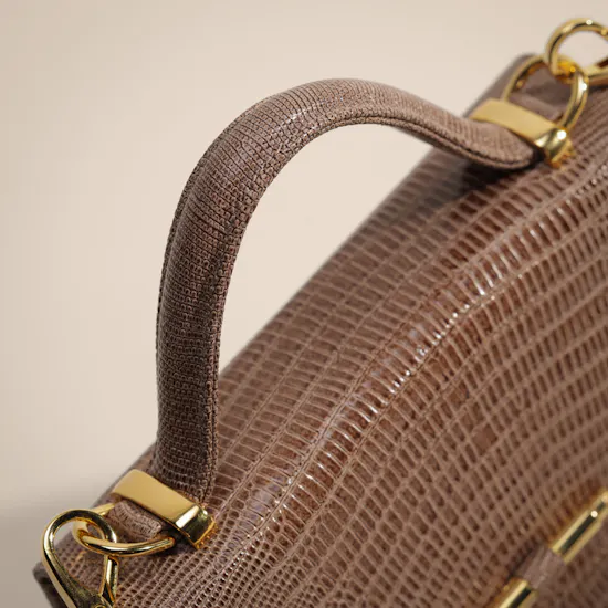 Rula Galayini Baby Vertigo Tan Lizard-Print Women’s Bag