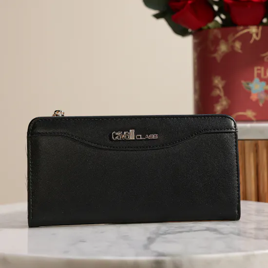 Cavalli Class Elegant Women's Wallet | Iconic Red Flowers