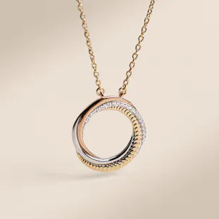 Damas Revolve Trio Gold and Diamonds Women's Necklace