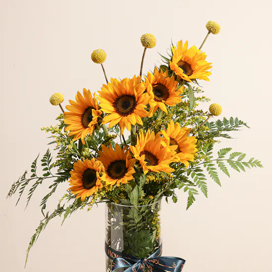 Golden Sunshine Flower Vase