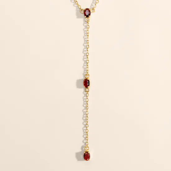 Hrh Burgundy Trois Necklace
