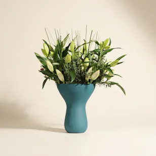 Cheerful White Lily Vase
