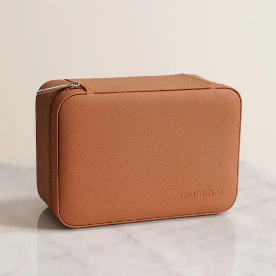 Mubkhar Bakhoor Leather Travel Bag | Camel