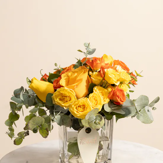 Golden Glow Flowers Vase