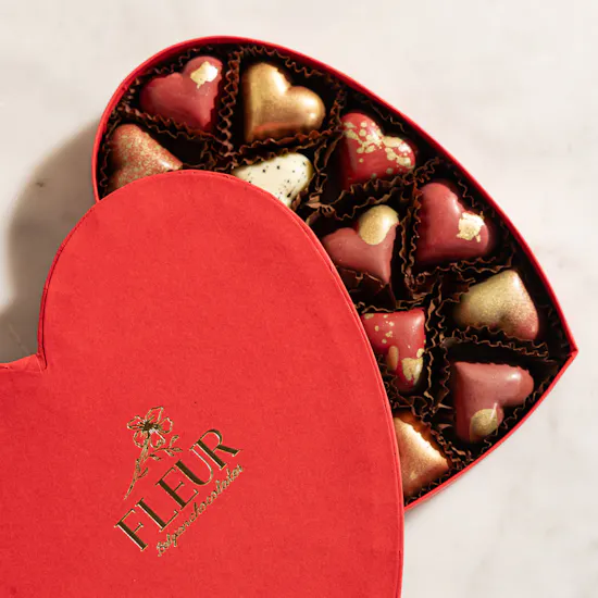 Fleur Red Heart Chocolate Box