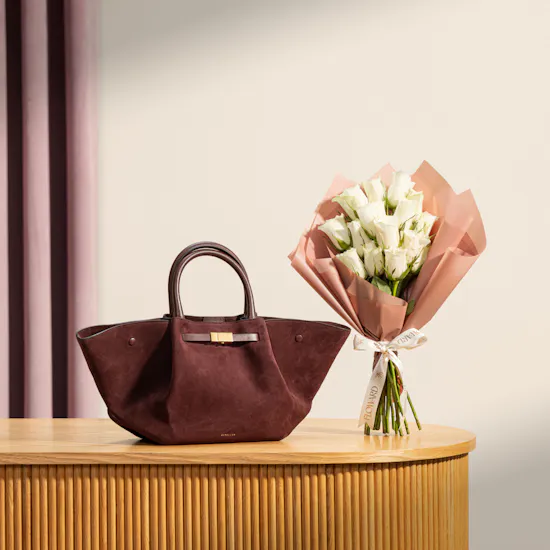 DeMellier Leather Tote Bag | Whispering Elegance Flowers