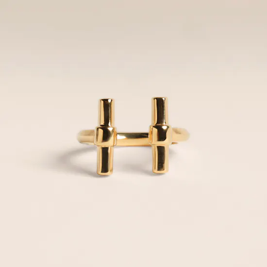 Rachel Jackson Gold-plated Adjustable Size T-Bar Women's Ring