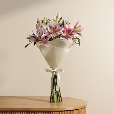 Graceful Pink Lily Bouquet | 12 Flowers Graceful Pink Lily Bouquet | 12 Flowers