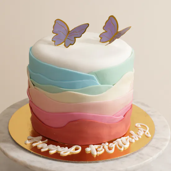 Floward Rainbow Butterfly Cake
