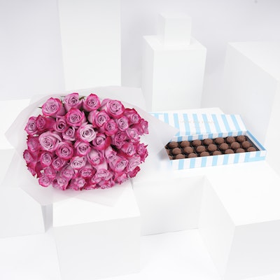 Hanoverian Truffle Chocolate | purple roses