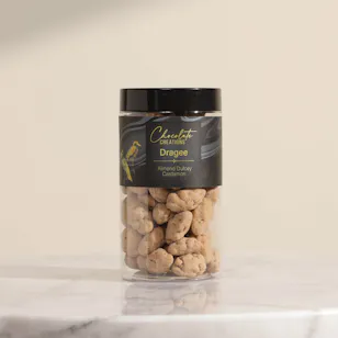 Chocolate Creations Dragee Almond Cardamon Jar | 250g Chocolate Creations Dragee Almond Cardamon Jar | 250g