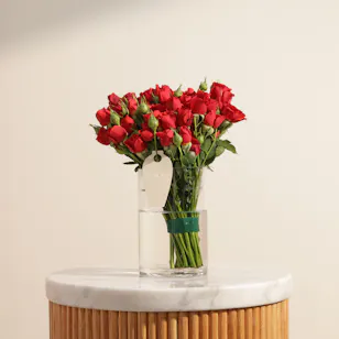 Whisper of Love Baby Roses Vase | 12 Flowers