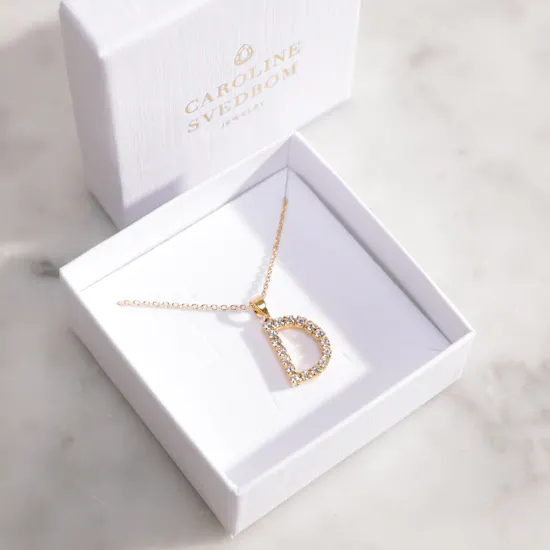 Caroline Svedbom Mini Letter D Crystal Necklace