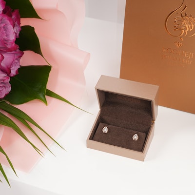Kooheji Rose Gold Diamond Earring | Roses Bouquet 