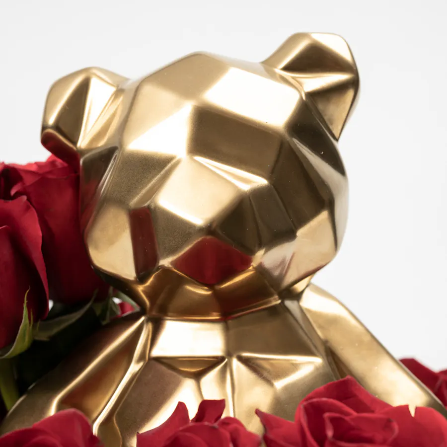 Teddy Bear | Red Roses Vase 4
