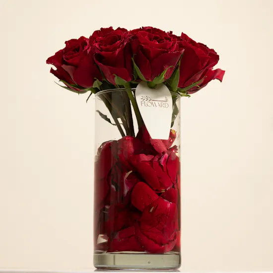 Timeless Charm Red Rose Vase