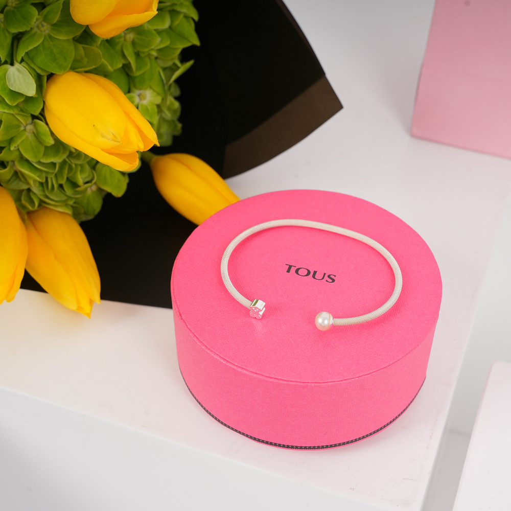 سوار فضي من توس | توليب اصفر