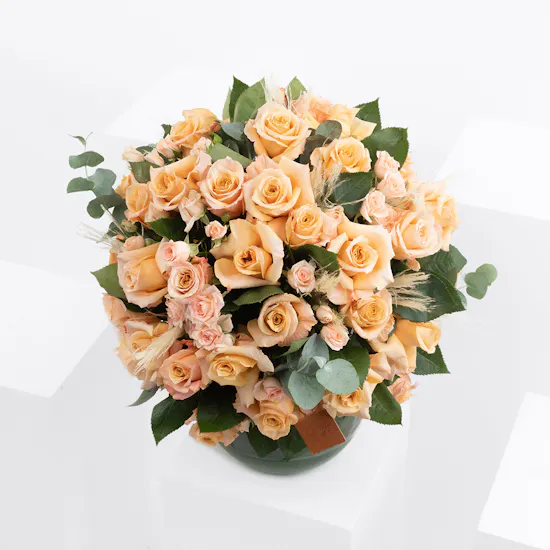 Enchanting Vase of Peach Flowers