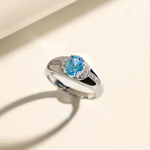 Floward Azure Halo Silver Women's Ring | Size 8 Floward Azure Halo Silver Women's Ring | Size 8