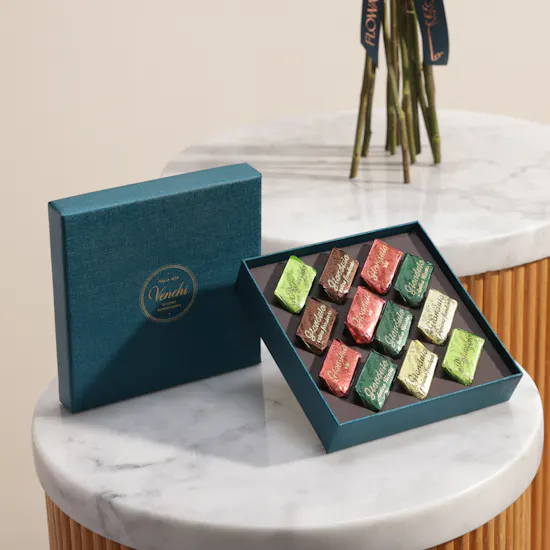 Venchi Murrine Gianduiotto Blue Gift Box | Soft Serenity Flowers