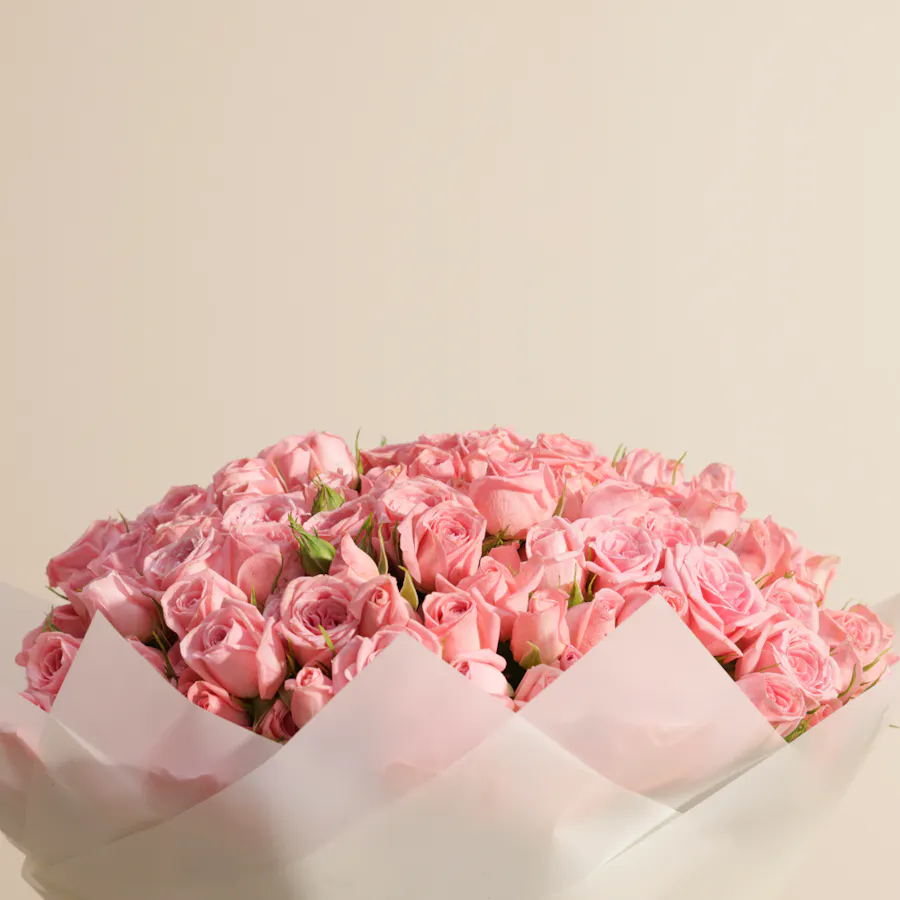 Pretty Pink Baby Roses Bouquet | 50 Flowers 5