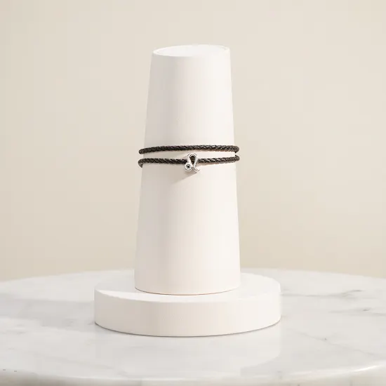 Pandora Moments Leather Bracelet with Zodiac Charm