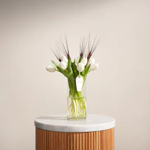 White Tulip | Cylinder Vase