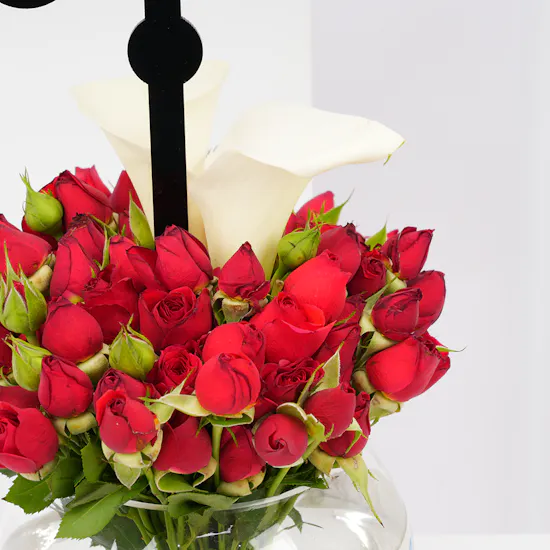 Levo Small Chocolate Box with Get Well Soon Blooms Vase