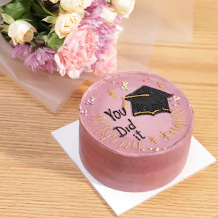 Cake Boutique's You Did It Mini Cake | Pink Flowers 