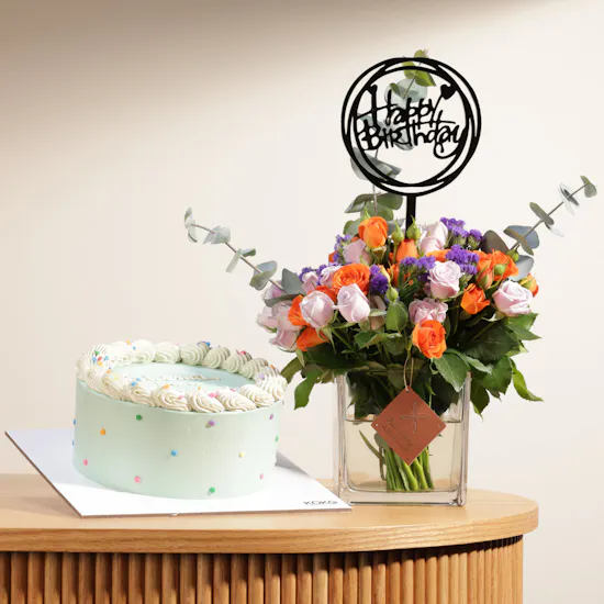 Koko Vanilla Cake | Birthday Flowers Vase