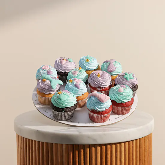 December Cake Mermaid Cupcakes