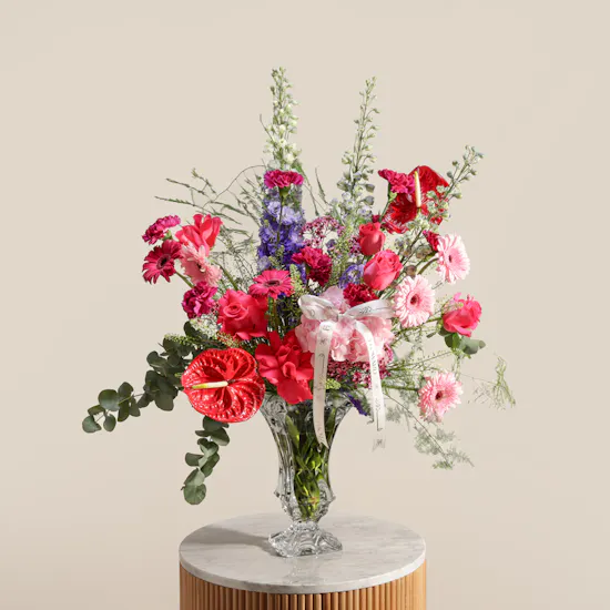 Bohemia Colorful Flowers Crystal Vase