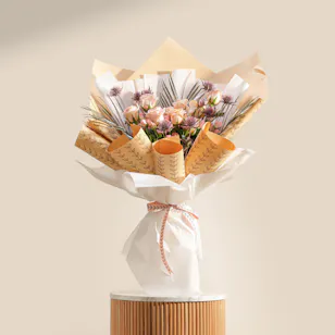 Peachy Elegance Flowers Bouquet