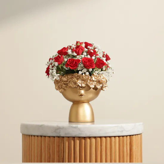 Red Whisper Baby Rose Vase