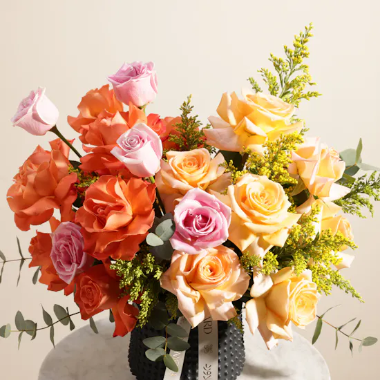 Golden Blush Harmony Flower Vase