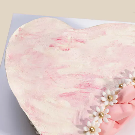 Floward Personalized Pinkish and Pearl Heart Cake