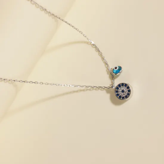 Zia Evil Eye Pendant Necklace | Graceful Rose Vase