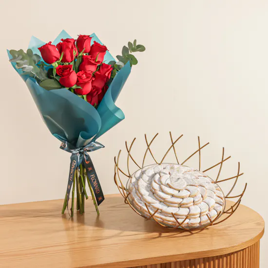 Baraka Dates Eid Mubarak Crescent Sugar Cookies Tray | Pure Delight Flowers
