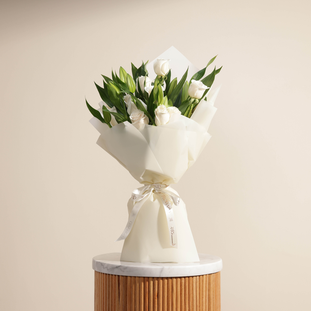 باقة السعادة | تغليف أبيض