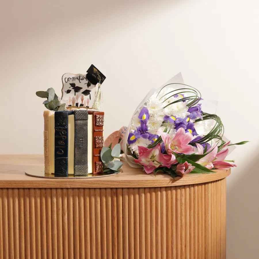 Sweet Atelier Big Graduation Cake | Delightful Flowers 1