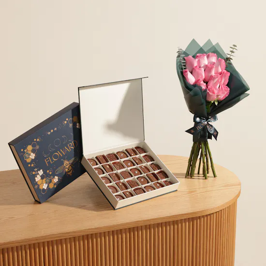 Floward Essence of Joy Medium Chocolate Box | Gorgeous Flower Bouquet
