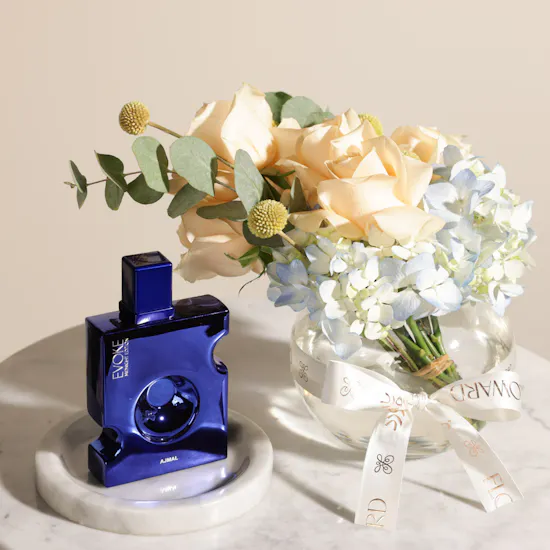 Ajmal Evoke Midnight EDP for Women | Shinny Flowers Vase