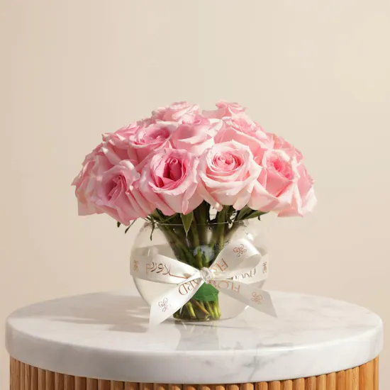Gorgeous Pink Rose Vase | 25 Flowers