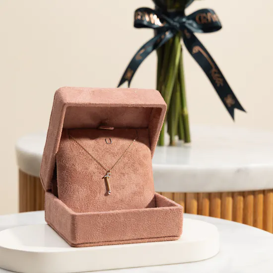 Siran by Iram Gold and Diamond Letter Alef Necklace | Roses of Love Bouquet