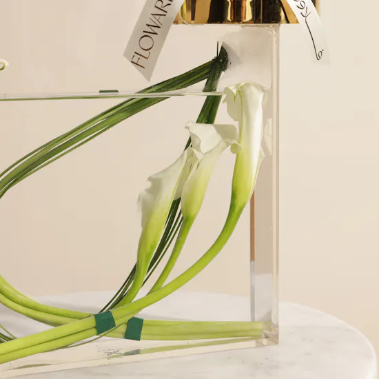 Charm White Calla Vase