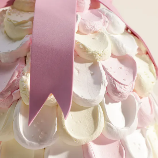 December Cake Happy Birthday Pink Ribbon Cake