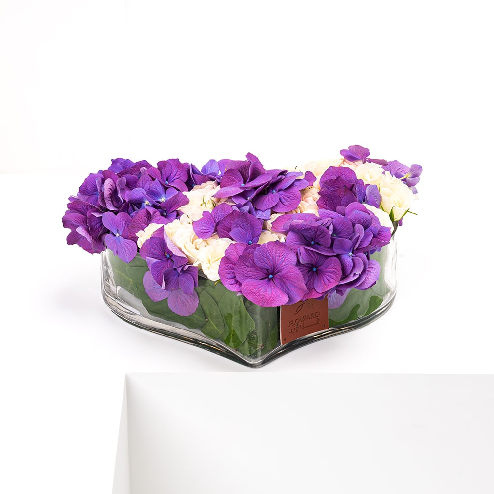 Hydrangea-purple | Heart vase