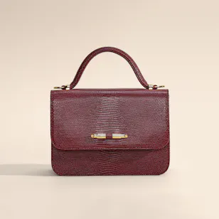 Rula Galayini Baby Vertigo Burgundy Lizard-Print Women’s Bag