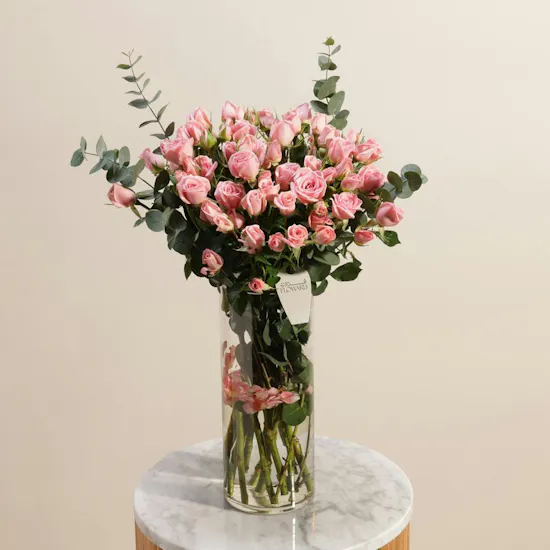 Charming Pink Baby Rose Vase